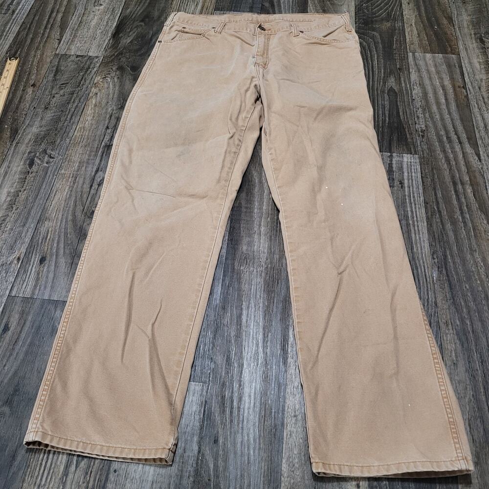 Dickies Men's Work Wear Canvas Pants 38x32 Beige Tan Straight Fit Y2K